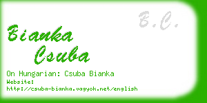 bianka csuba business card